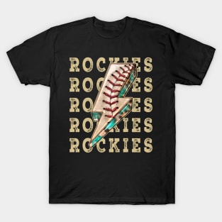 Aesthetic Design Rockies Gifts Vintage Styles Baseball T-Shirt